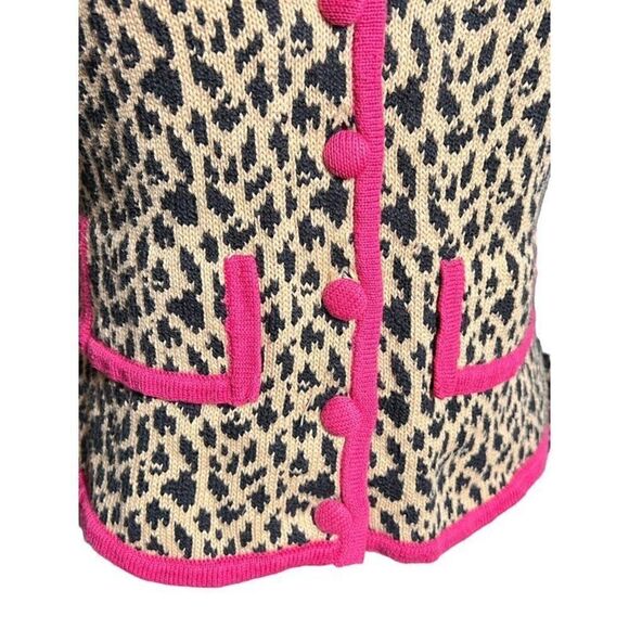 Jamie Kreitman Leopard Print Cardigan Sweater Size Small - Picture 2 of 4